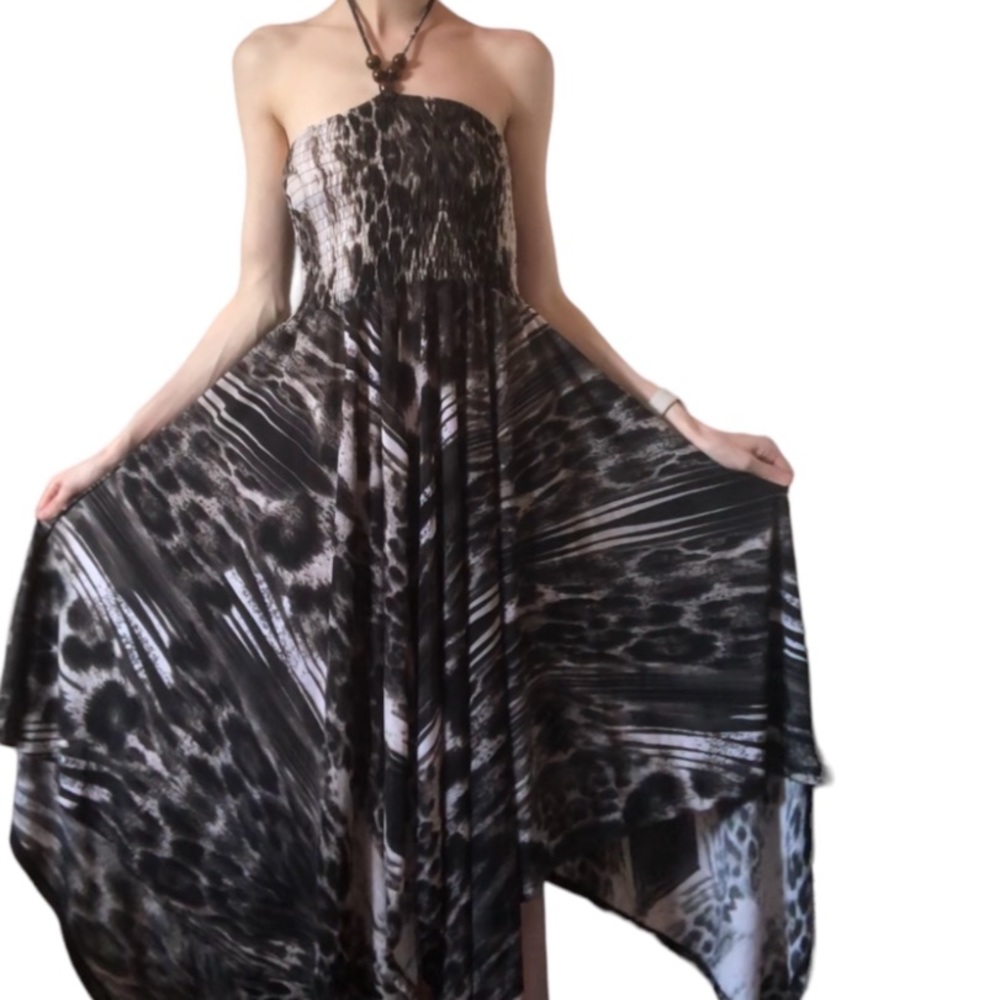 asymmetrical hem y2k fairy boho dress